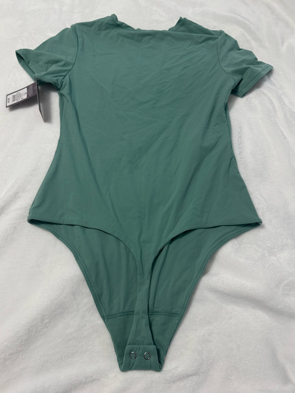 Auden Women’s Luxe Stretch Fully Lined Bodysuit Green Size M - Picture 2 of 7
